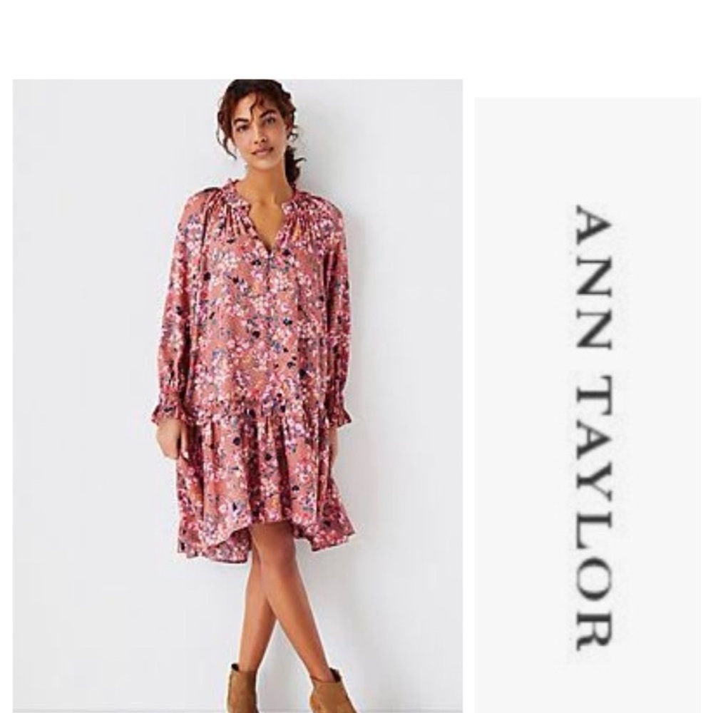 Ann Taylor Pink Ruffled Tiered Sundress